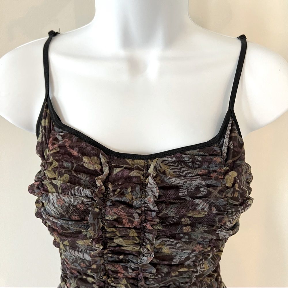Floral Ruched Mini Dress (S) - Picture 3 of 7